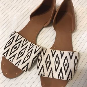 Madewell calf hair ikat print flat sandals